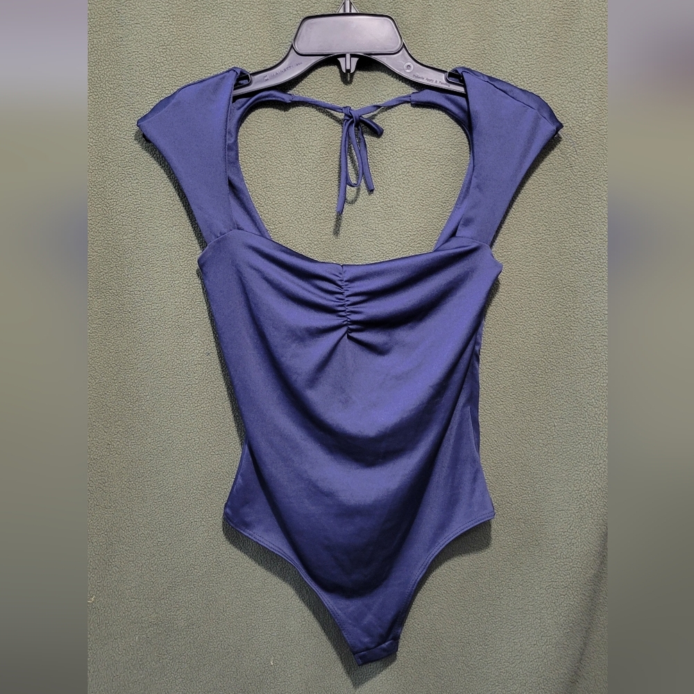 Live In The Moment Elegant Blue Women's Bodysuit Size Small